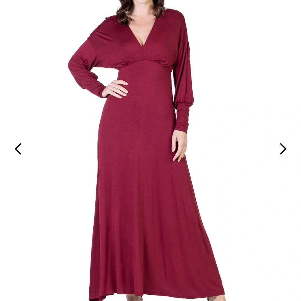 24/7 Comfort Apparel Formal
Long Sleeve Maxi burgundy - Picture 2 of 6